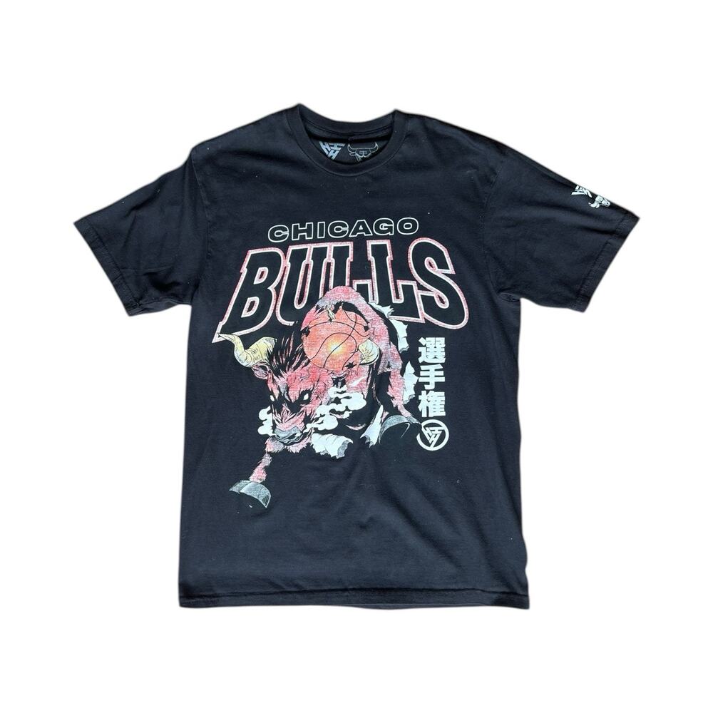 Chicago Bulls Hypland Charge Pierce Tee NBA Vintage Black Size S Hanzi Style